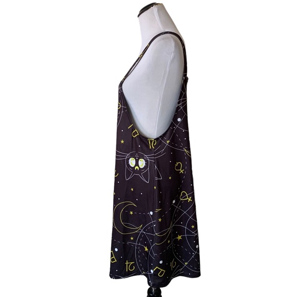 Hot Topic Sailor Moon Luna Cat Black Jumper Dress - No Size Tag - Medium? Large? - Picture 2 of 14
